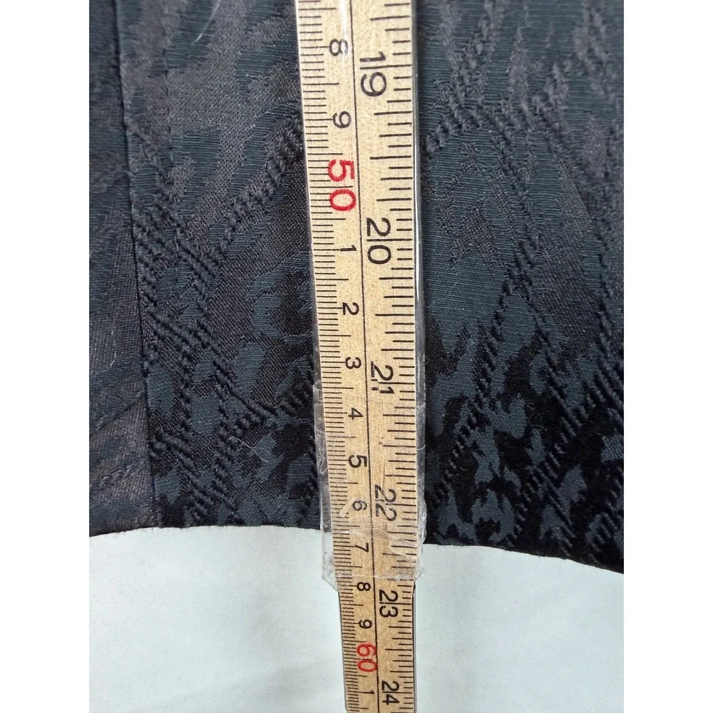 Tahari Womens Black Jacquard Moto Jacket Zip Front Peplum‎ Hem Size 8